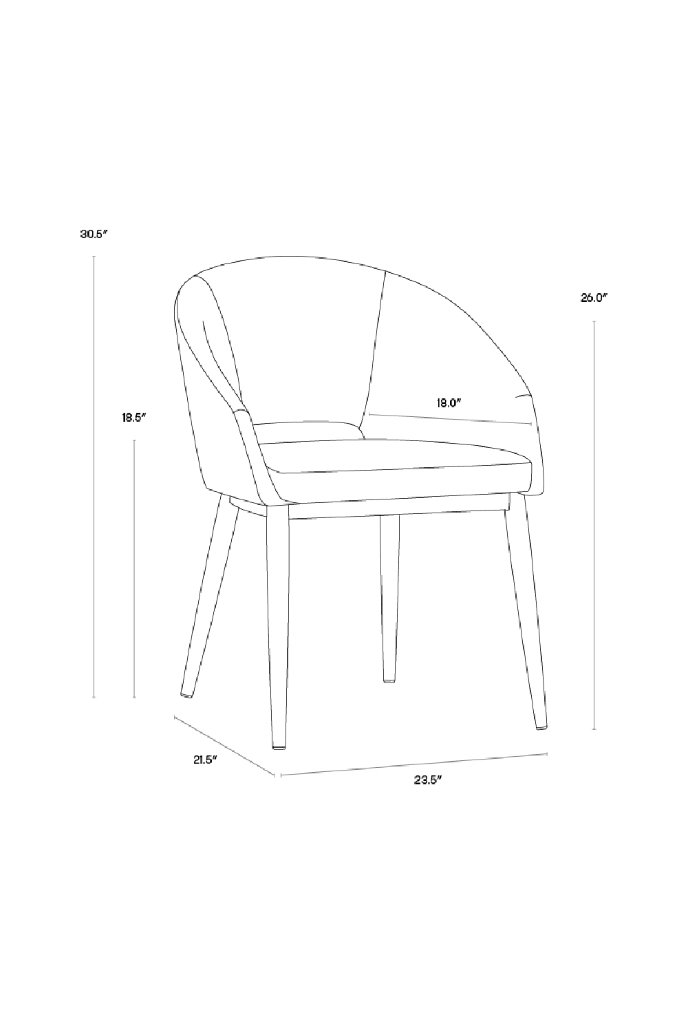 Modern European furniture - Cutout-Back Dining Amchair - www.oroa.com