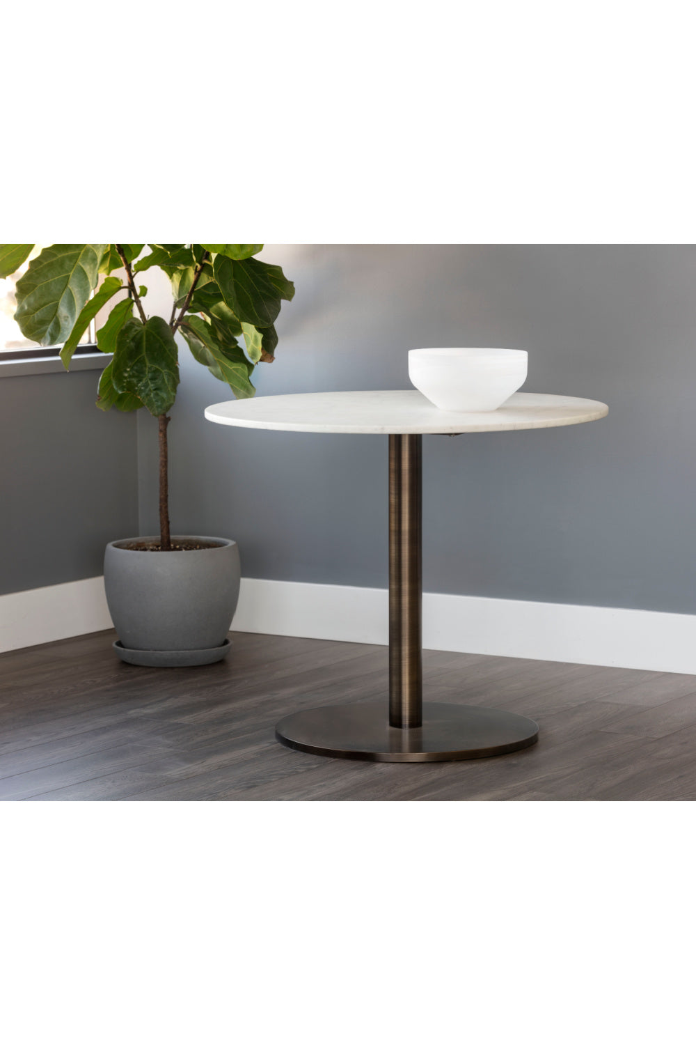 Modern European furniture - Round Carrara Marble Bistro Table - www.oroa.com | Oroa.com