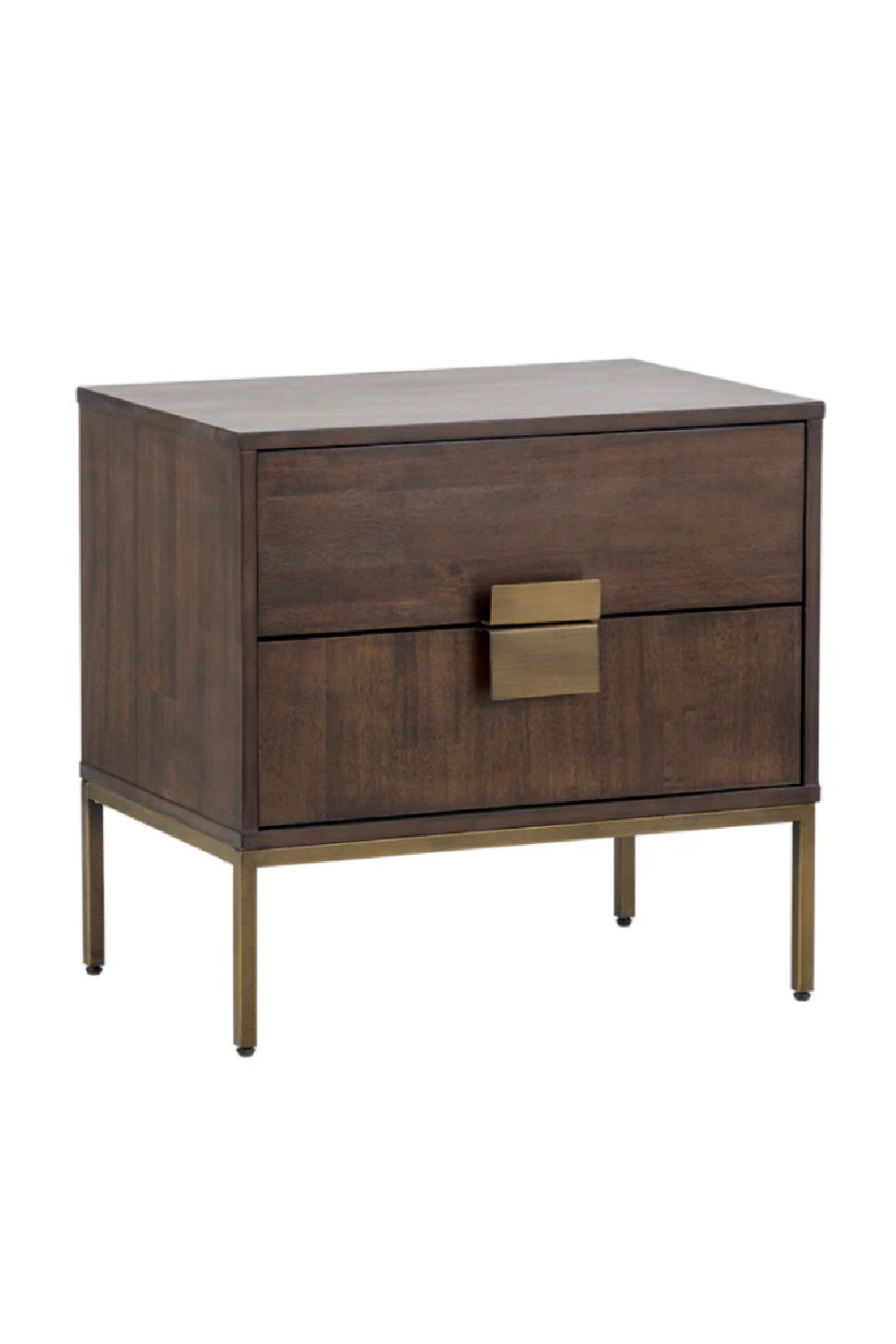 Modern European furniture - Acacia Wood 2-Drawer Nightstand - www.oroa.com