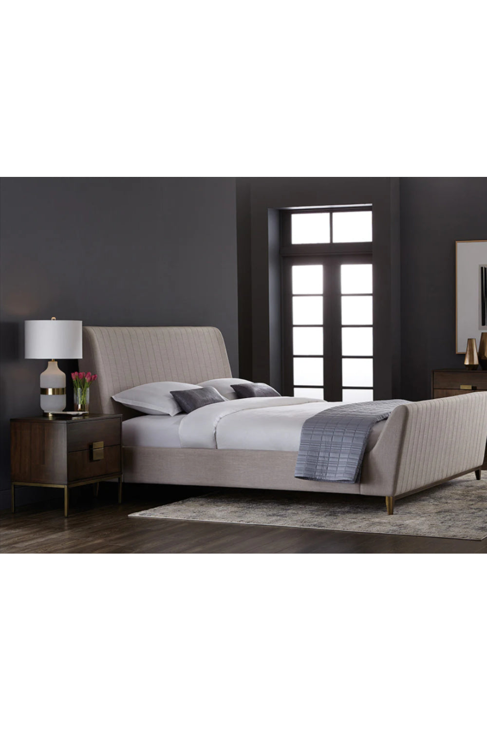 Modern European furniture - Acacia Wood 2-Drawer Nightstand - www.oroa.com