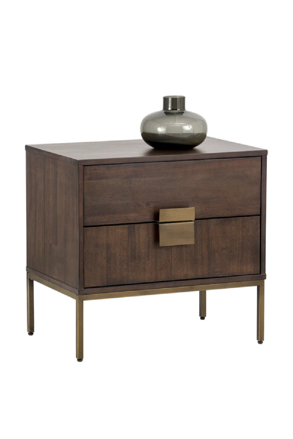 Modern European furniture - Acacia Wood 2-Drawer Nightstand - www.oroa.com