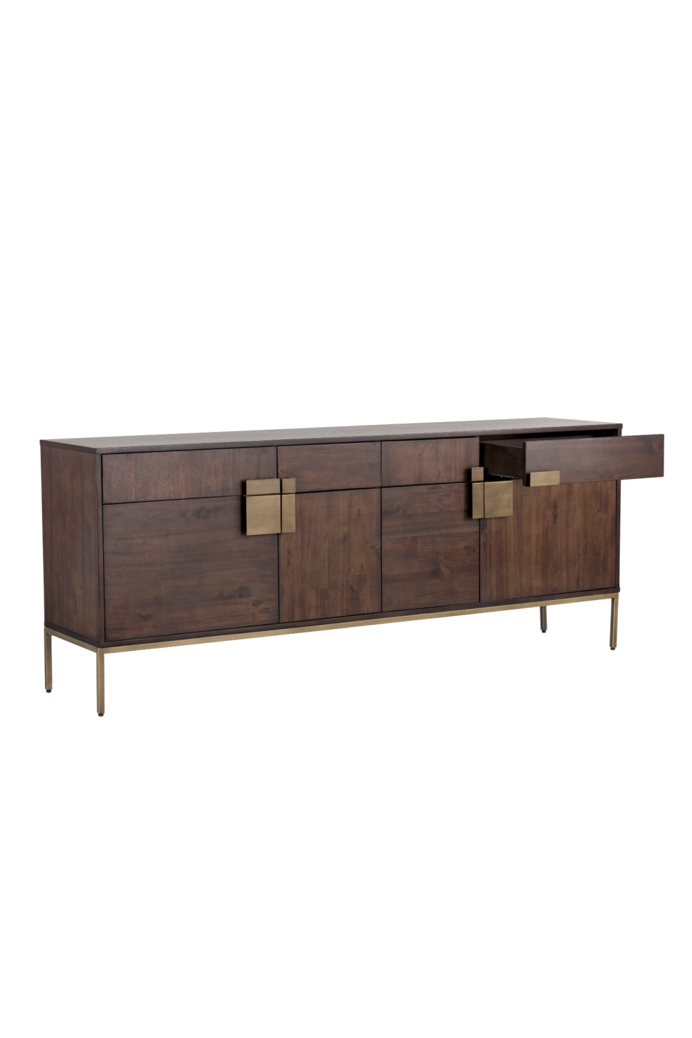 Modern European furniture - Brown Wooden 4-Drawer Sideboard - www.oroa.com