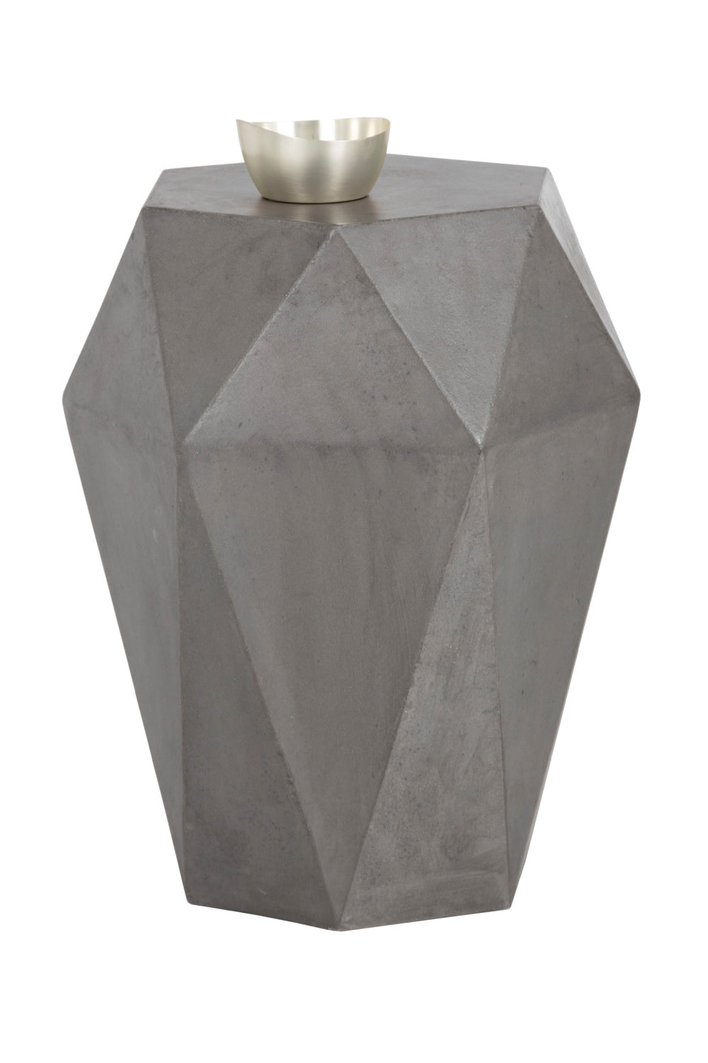Modern European furniture - Gray Faceted Indoor/Outdoor End Table - www.oroa.com | Oroa.com