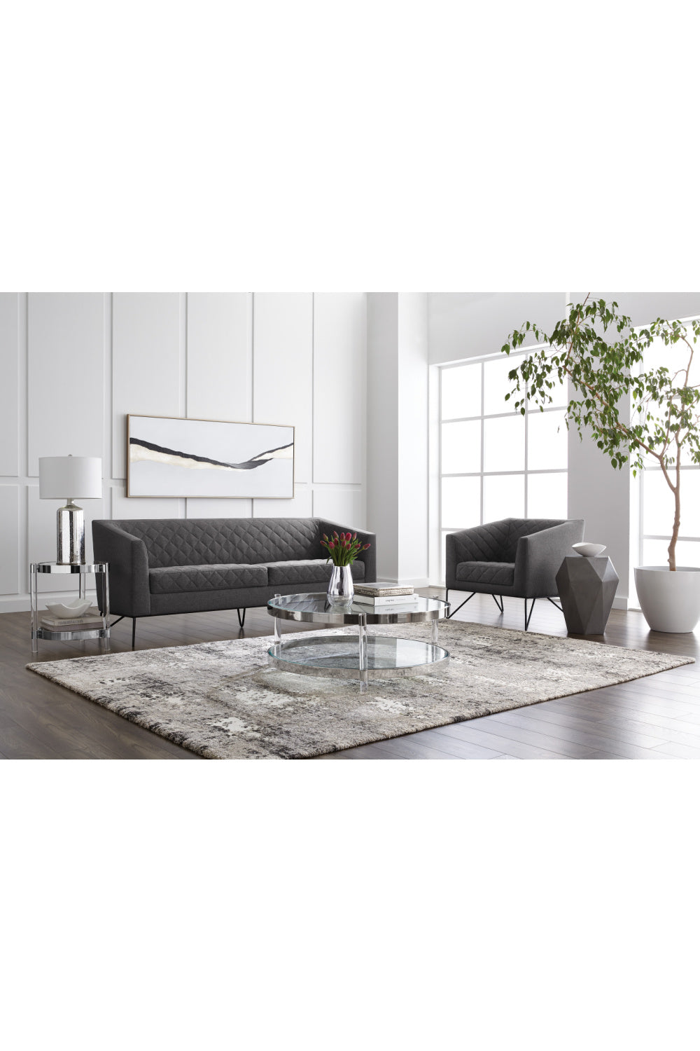 Modern European furniture - Gray Faceted Indoor/Outdoor End Table - www.oroa.com | Oroa.com