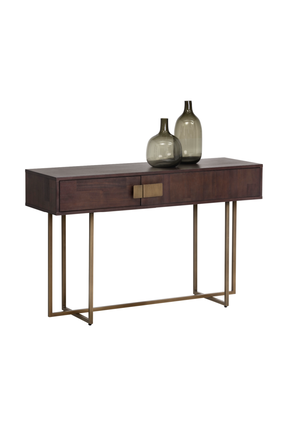 Modern European furniture - Brown Wooden 2-Drawer Console Table - www.oroa.com | Oroa.com