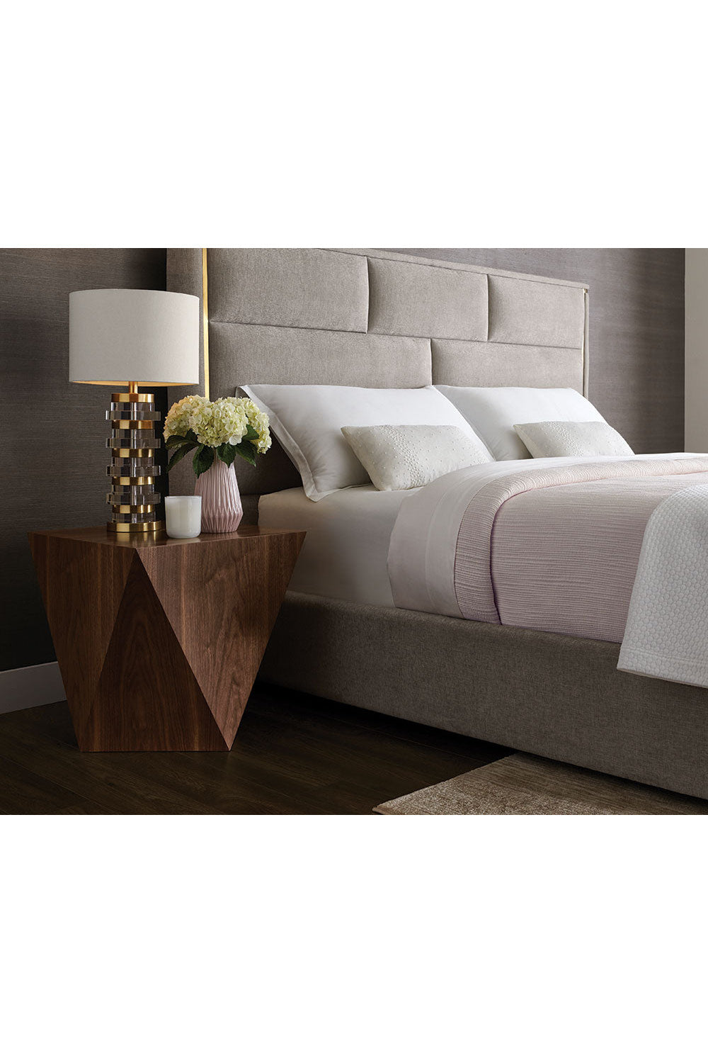 Modern European furniture - Geometrical Walnut End Table - www.oroa.com | Oroa.com