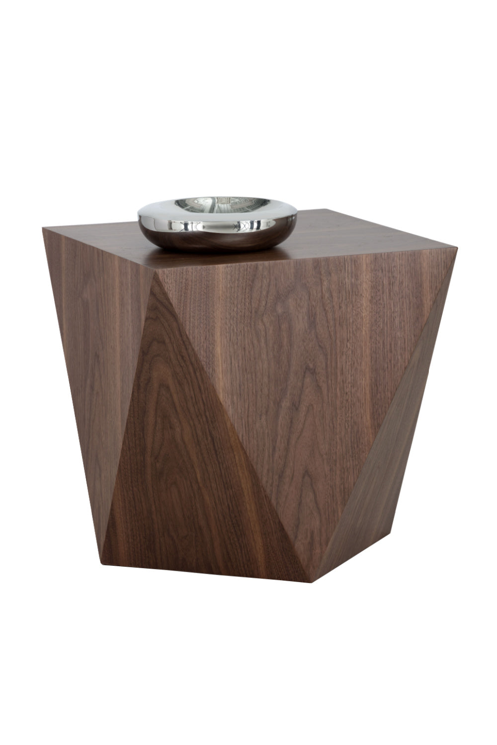 Modern European furniture - Geometrical Walnut End Table - www.oroa.com | Oroa.com