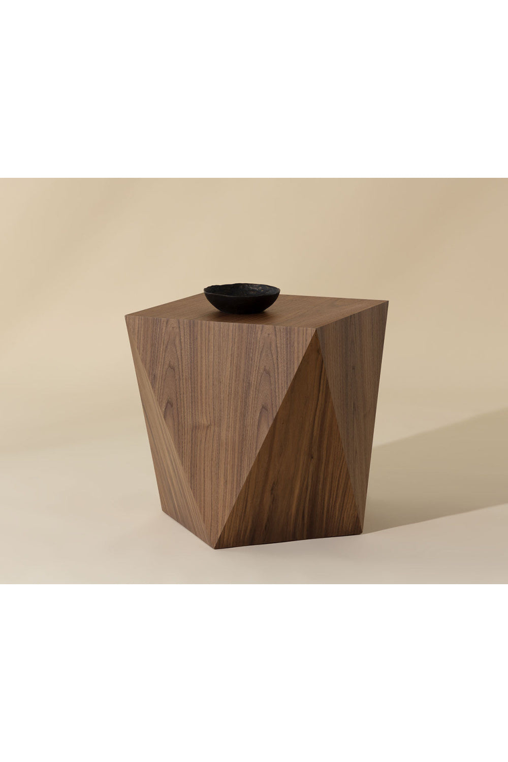Modern European furniture - Geometrical Walnut End Table - www.oroa.com | Oroa.com