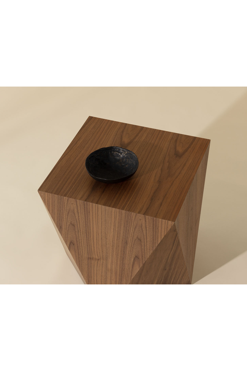 Modern European furniture - Geometrical Walnut End Table - www.oroa.com | Oroa.com