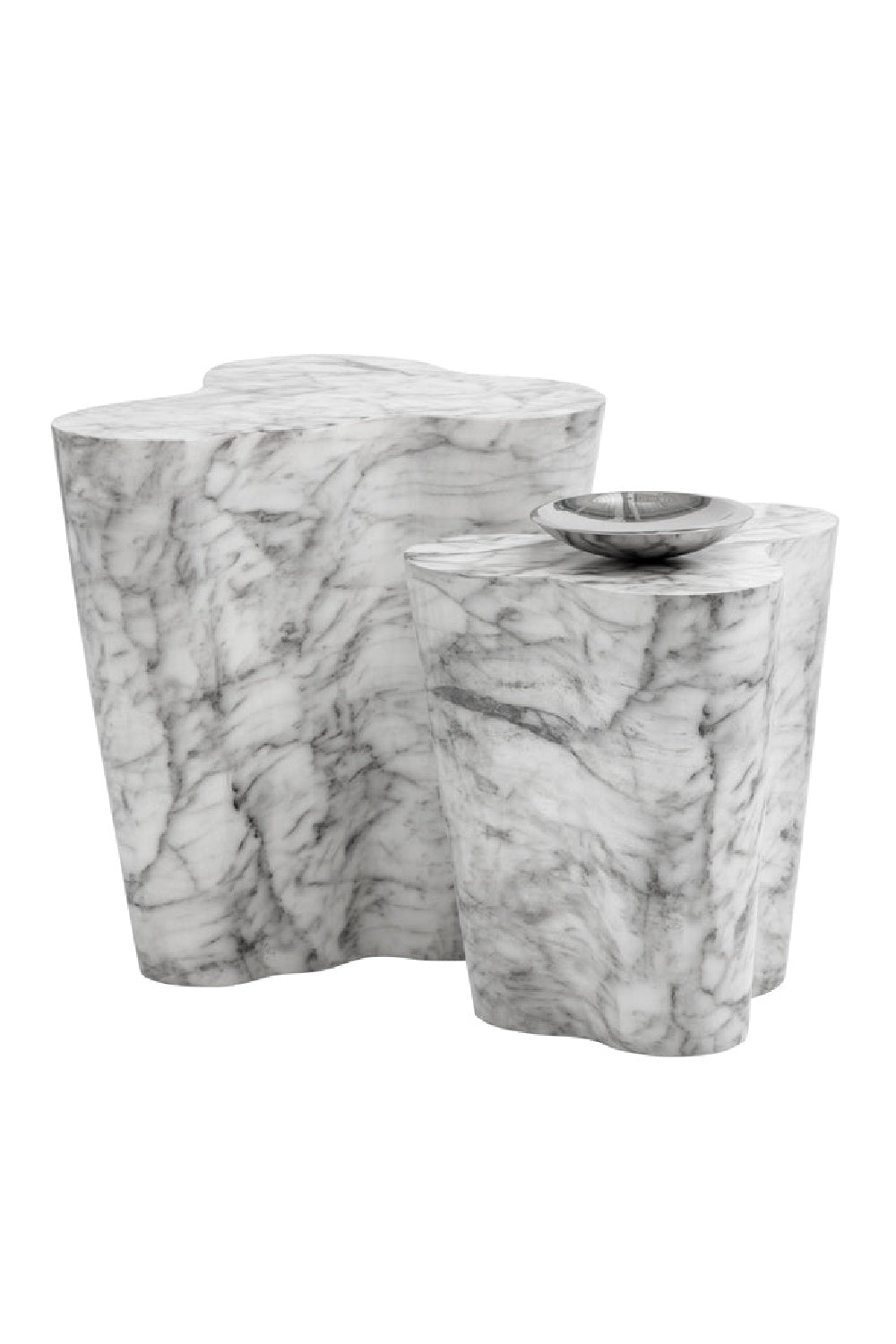 Modern European furniture - Marble-Look Indoor/Outdoor Side Table L - www.oroa.com