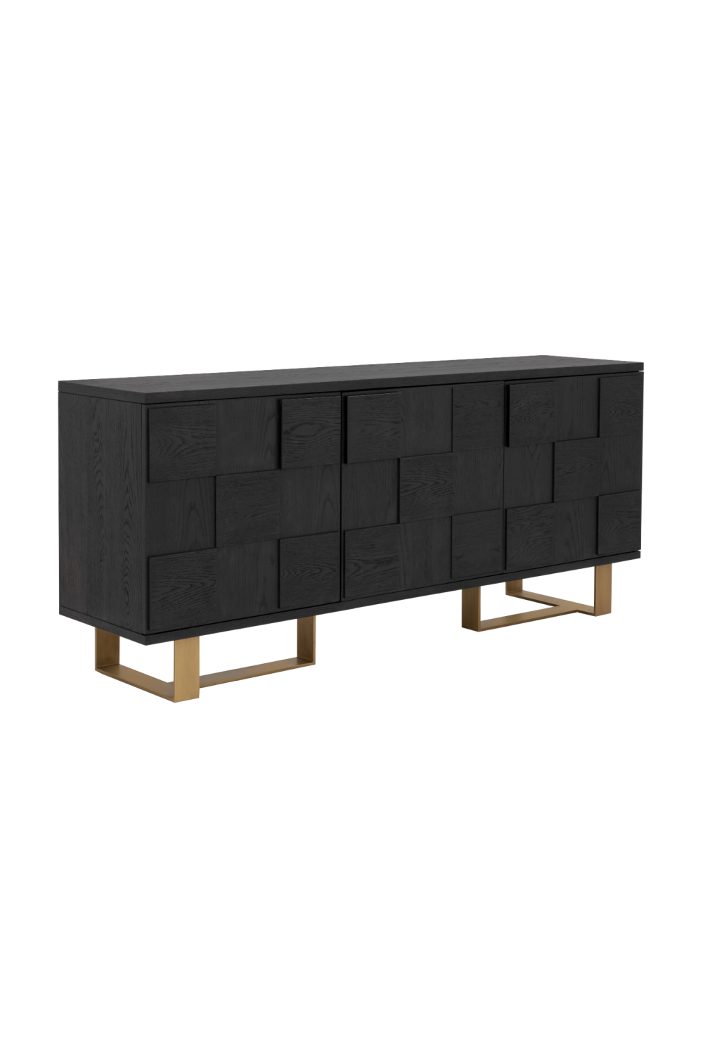 Modern European furniture - Checkered Smoked Acacia Sideboard - www.oroa.com | Oroa.com