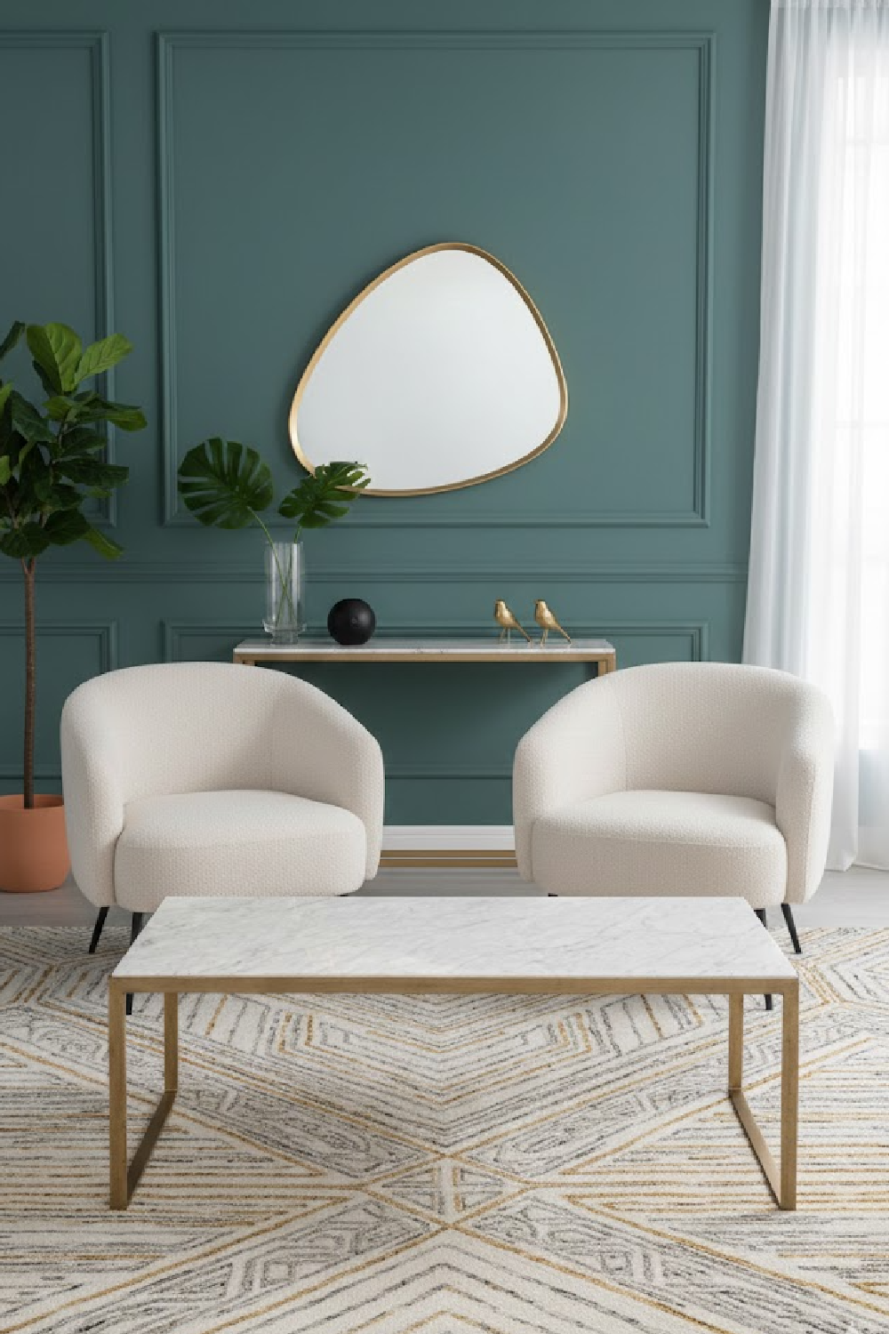 Modern European furniture - White Italian Marble Coffee Table - www.oroa.com