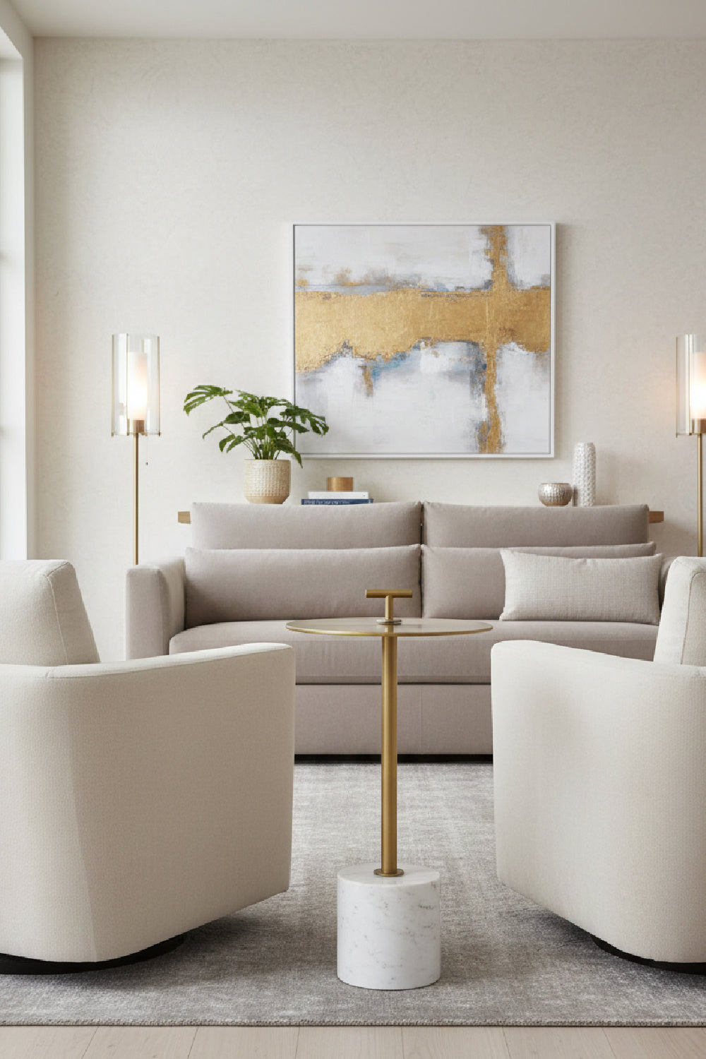 Gold Round End Table | Splendido Sia | Oroa.com