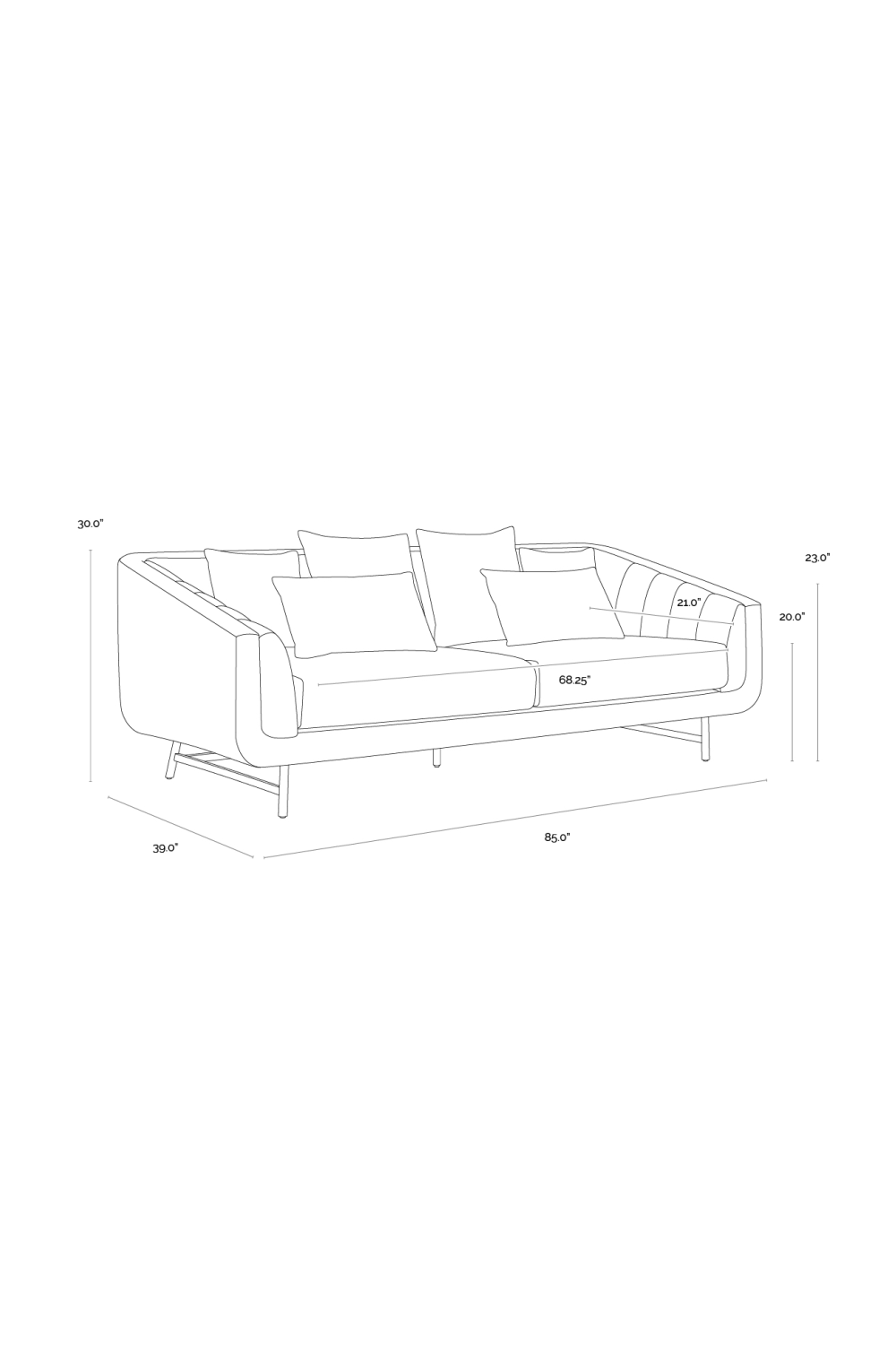 Modern European furniture - Channeled-Back 6-Cushion Sofa - www.oroa.com | Oroa.com