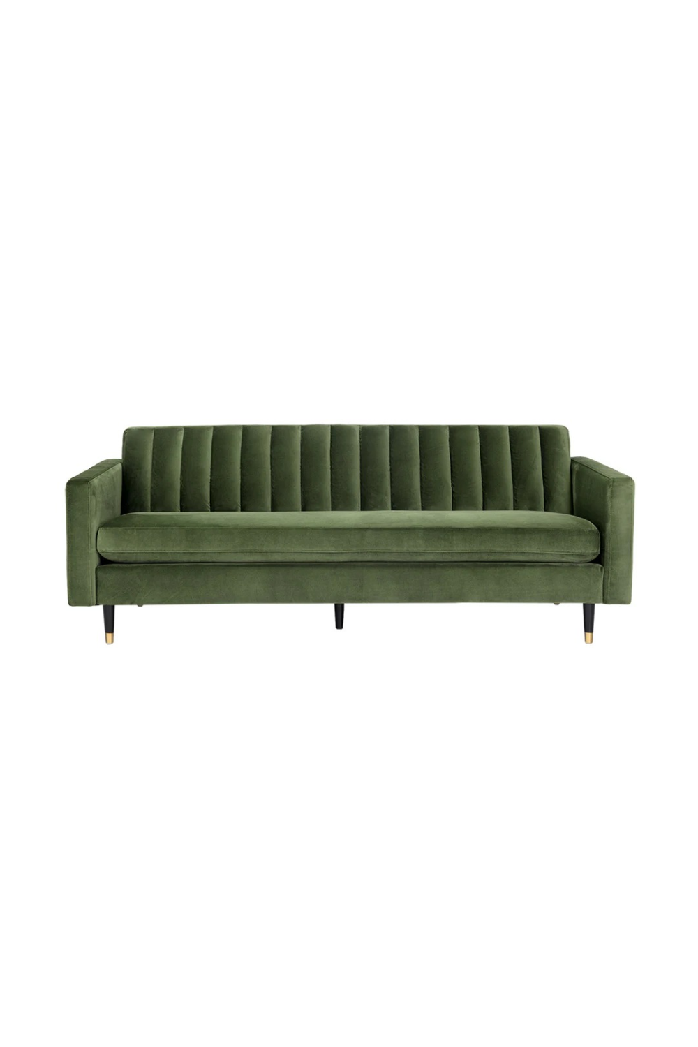 Modern European furniture - Channeled Green Velvet Sofa - www.oroa.com | Oroa.com