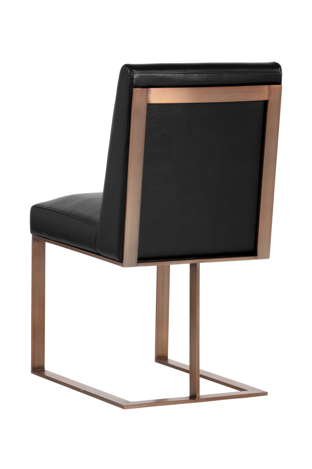 Modern European furniture - Black Leather Cantilevered Dining Chair - www.oroa.com