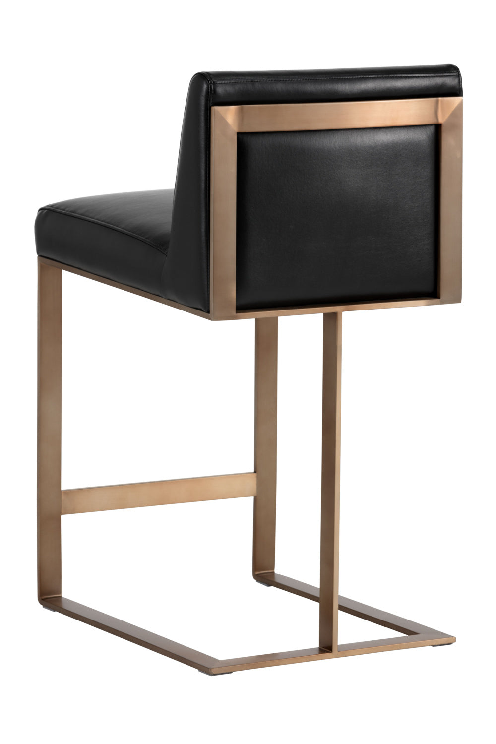 Modern European furniture - Black Bonded Leather Counter Stool - www.oroa.com | Oroa.com