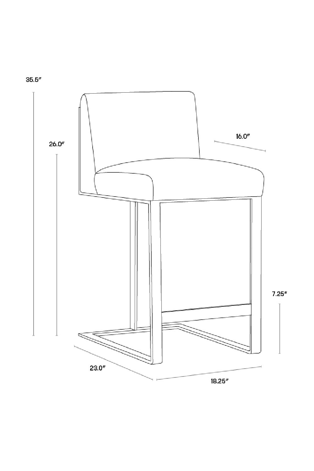 Modern European furniture - Black Bonded Leather Counter Stool - www.oroa.com | Oroa.com