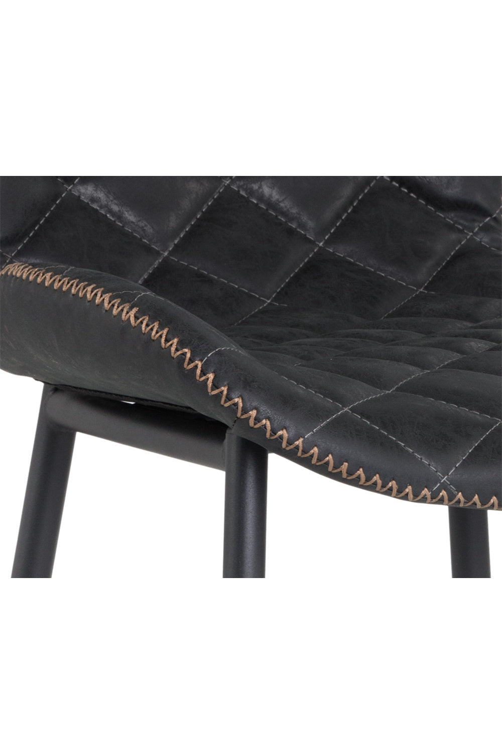 Modern European furniture - Diamond-Stitched Leather Look Bar Stools (2) - www.oroa.com | Oroa.com