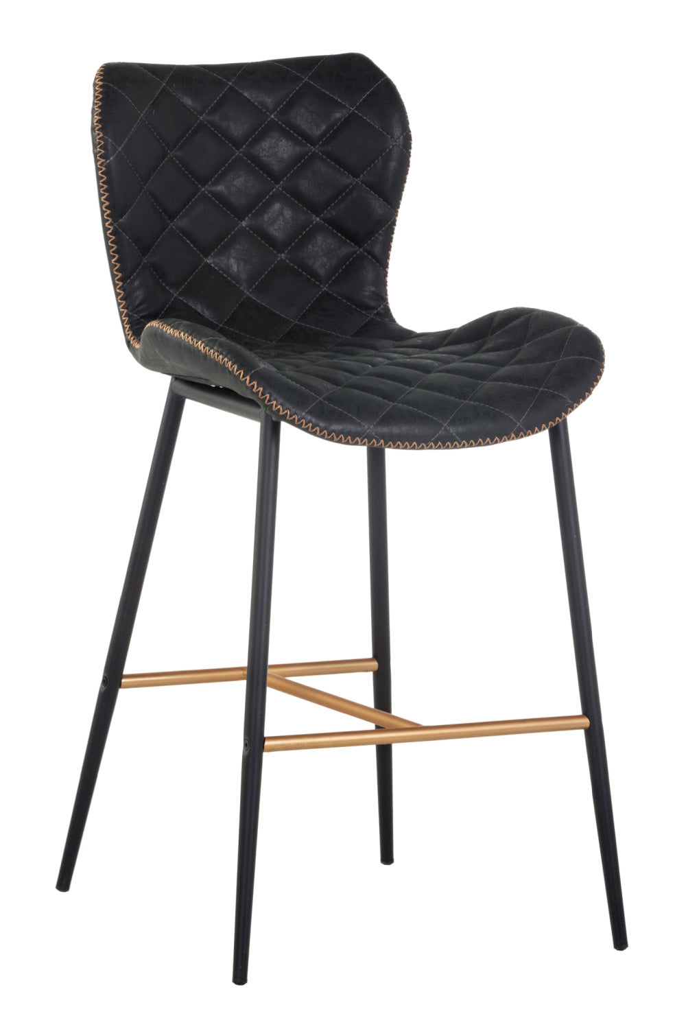 Modern European furniture - Leather-Look Diamond-Stitched Counter Stools (2) - www.oroa.com | Oroa.com