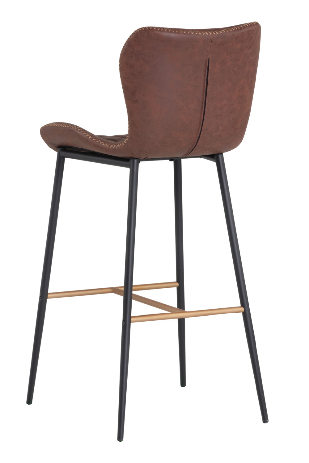 Modern European furniture - Diamond-Stitched Leather Look Bar Stools (2) - www.oroa.com | Oroa.com