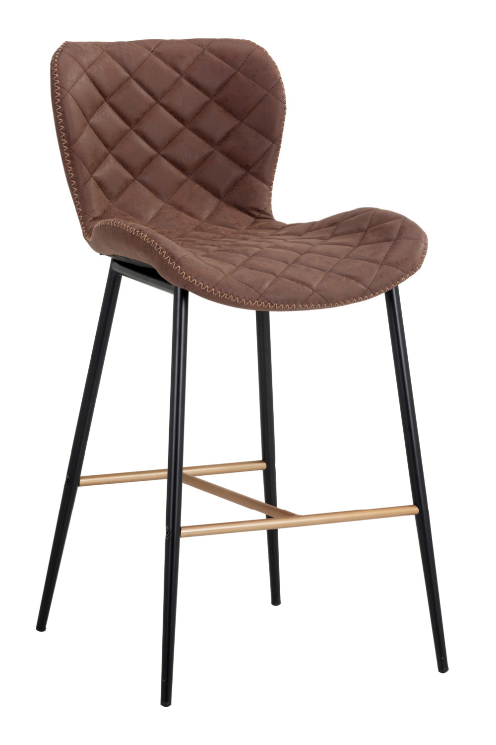 Modern European furniture - Leather-Look Diamond-Stitched Counter Stools (2) - www.oroa.com | Oroa.com