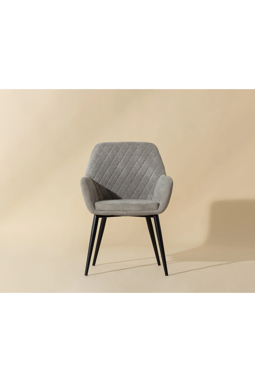 Modern European furniture - Gray Diamond-Tufted Dining Armchair - www.oroa.com | Oroa.com