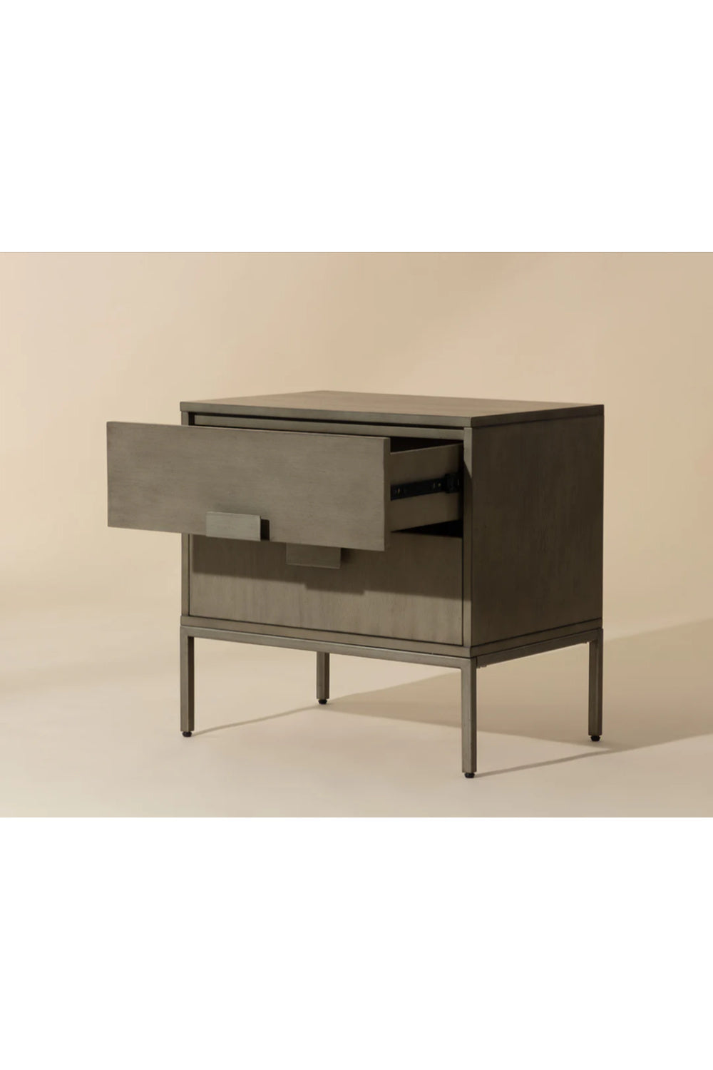 Modern European furniture - Acacia Wood 2-Drawer Nightstand - www.oroa.com
