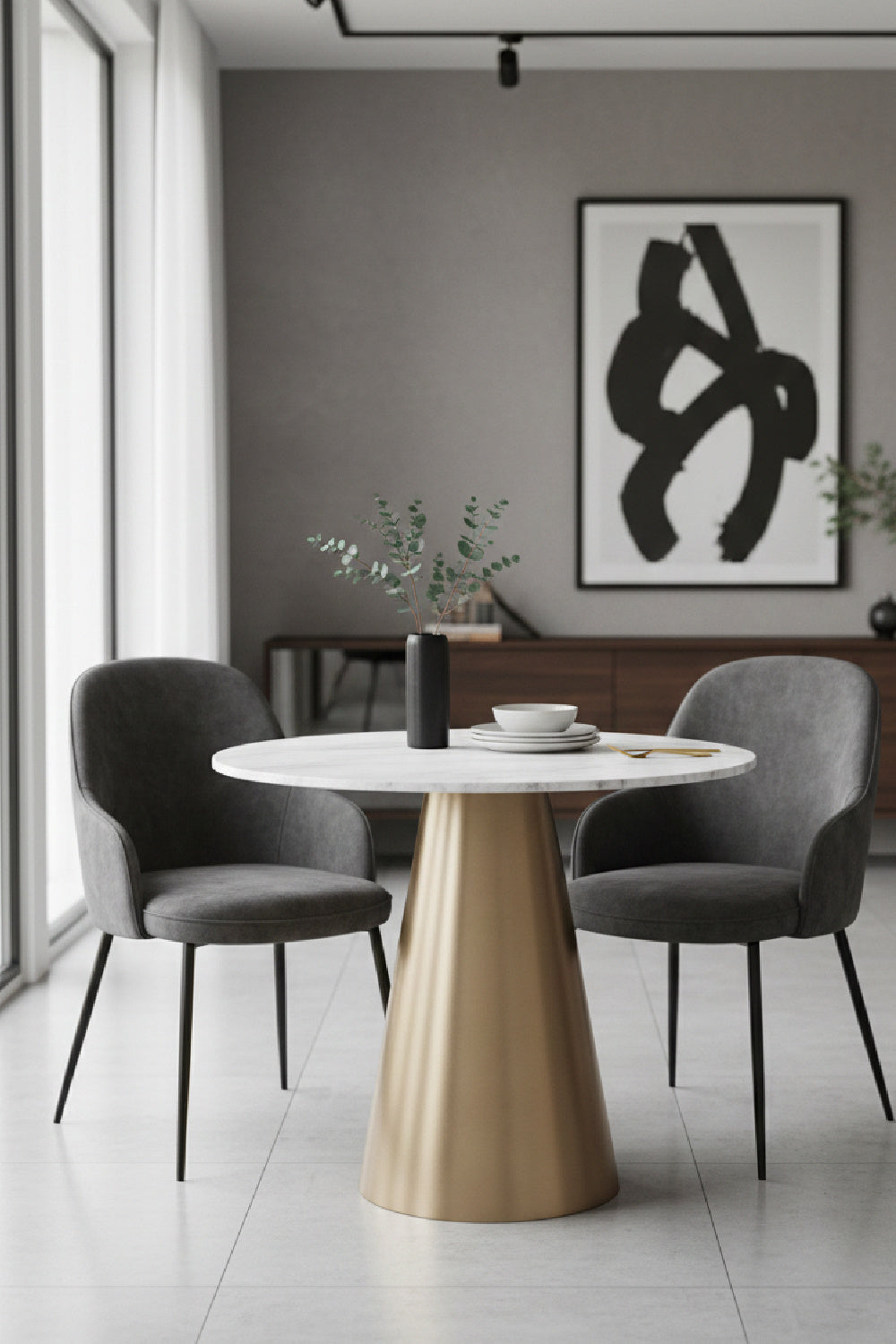 Modern European furniture - Carrara Marble Round Bistro Table - www.oroa.com | Oroa.com