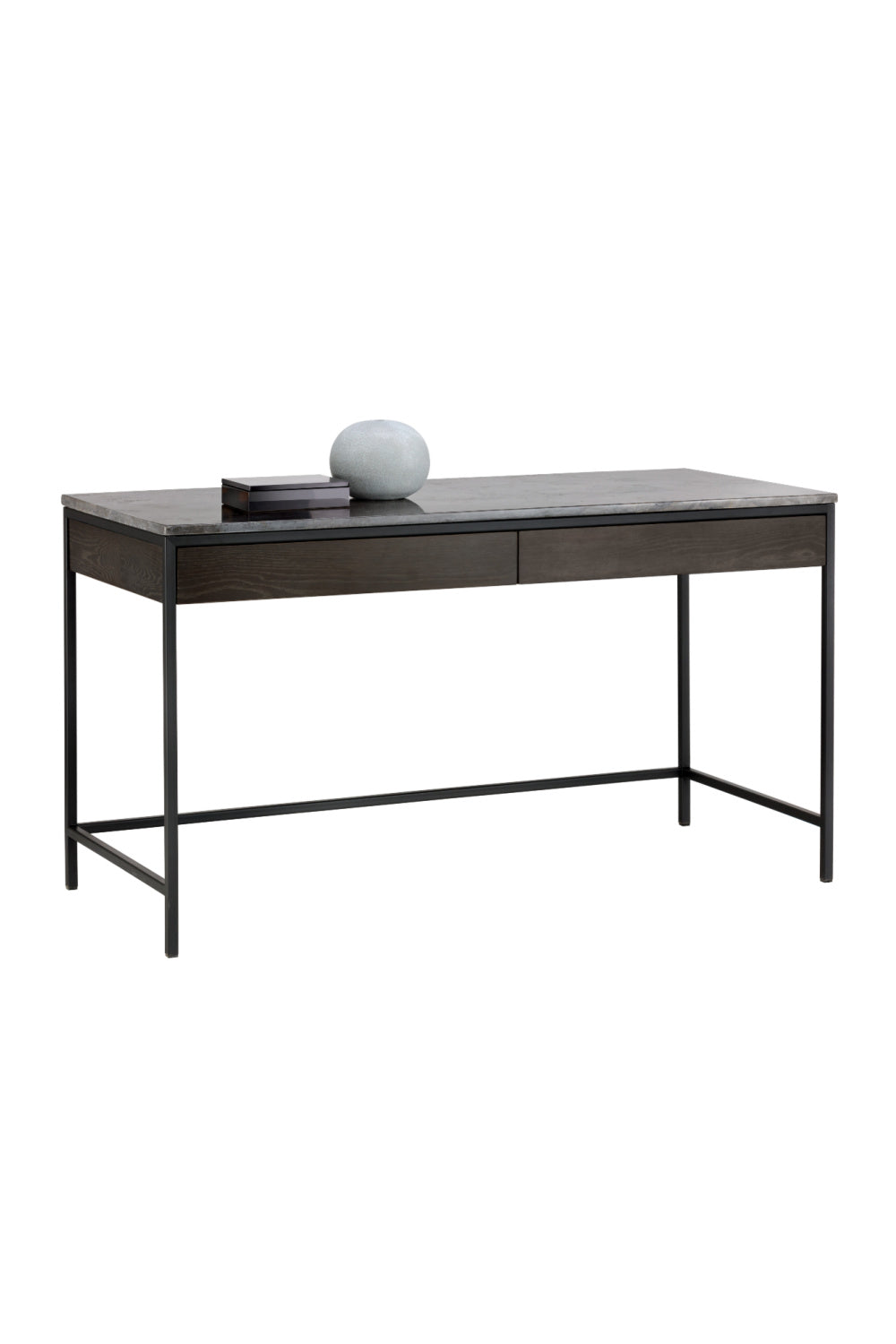 Modern European furniture - Gray Marble 2-Drawer Console Table - www.oroa.com | Oroa.com