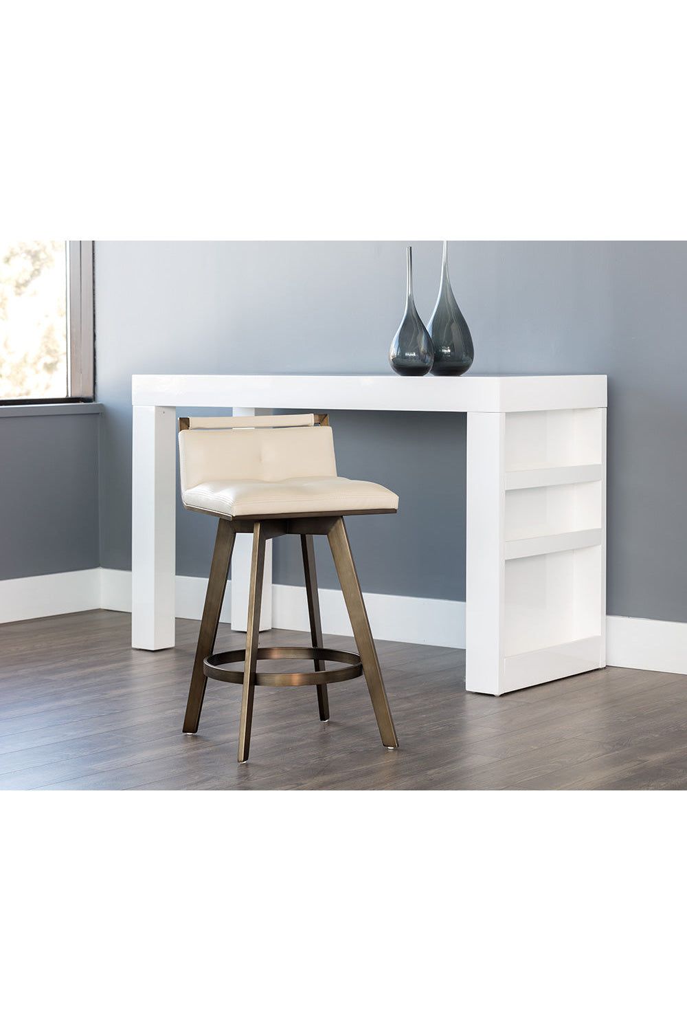 Modern European furniture - Swivel Counter Stool with Metal Frame - www.oroa.com