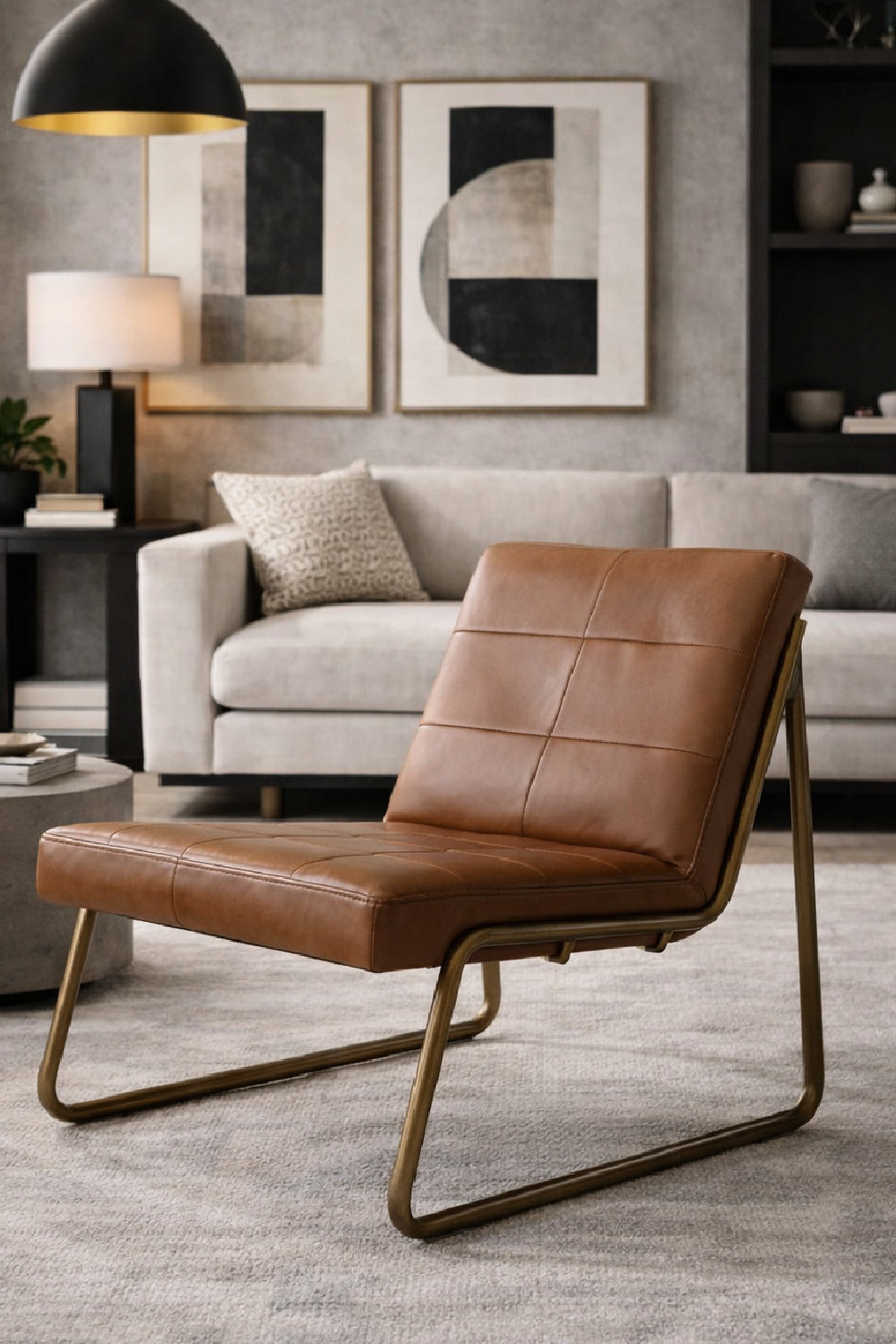 Modern European furniture - Brown Leather Lounge Chair - www.oroa.com | Oroa.com