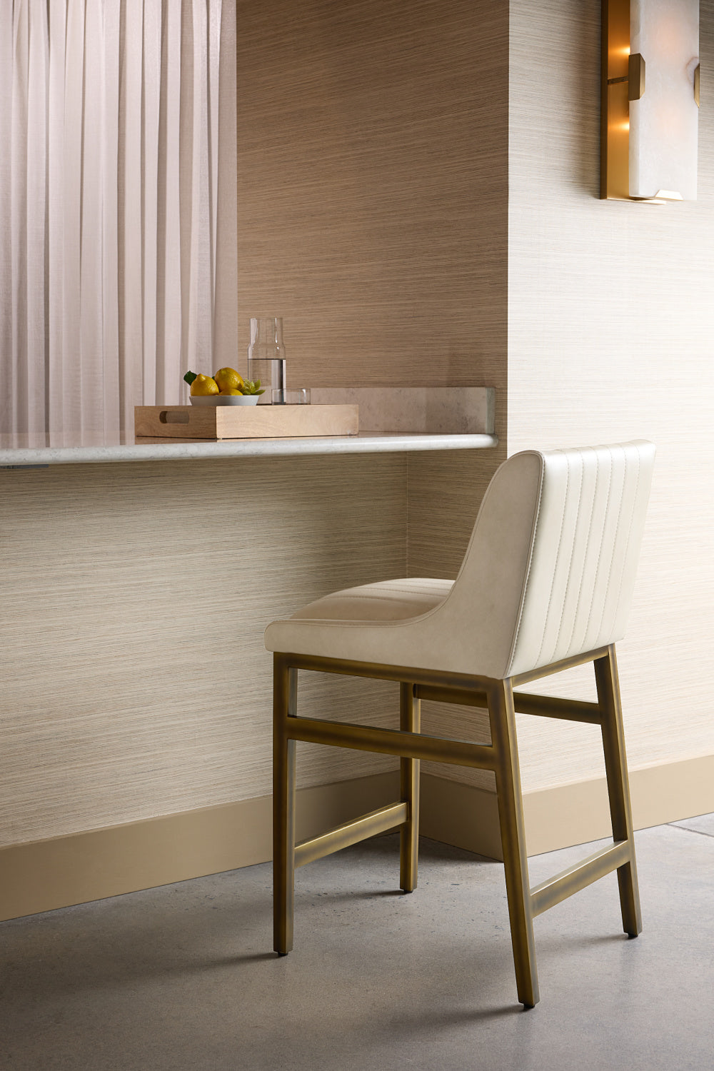 Modern European furniture - Channel-Tufted Counter Stool - www.oroa.com | Oroa.com