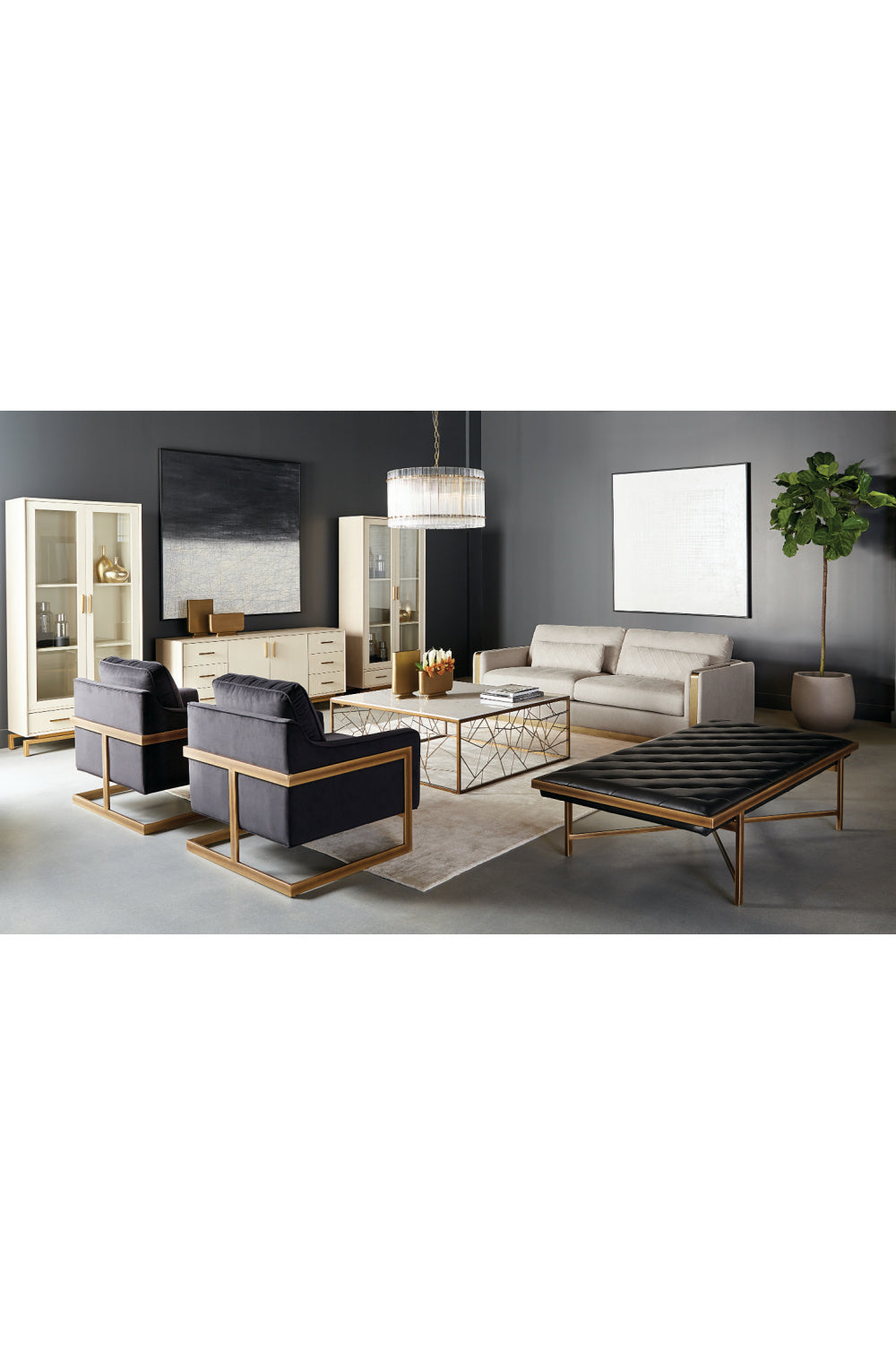 Modern European furniture - Bronze Frame Cantilevered Lounge Chair - www.oroa.com | Oroa.com