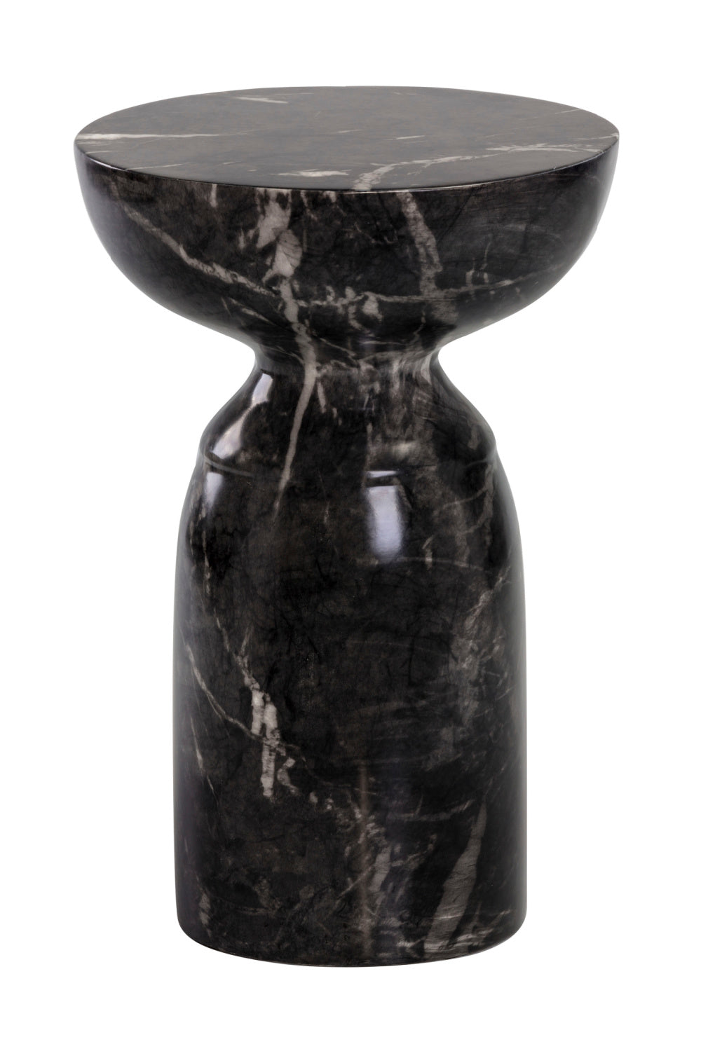 Modern European furniture - Round Marble-Look Indoor/Outdoor End Table - www.oroa.com