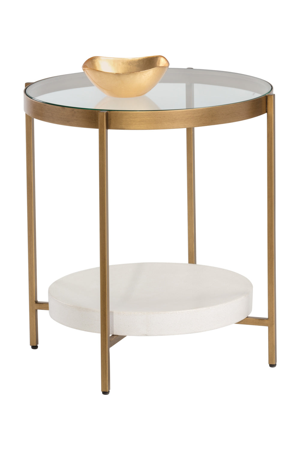 Modern European furniture - Gold Framed Glass Side Table - www.oroa.com | Oroa.com