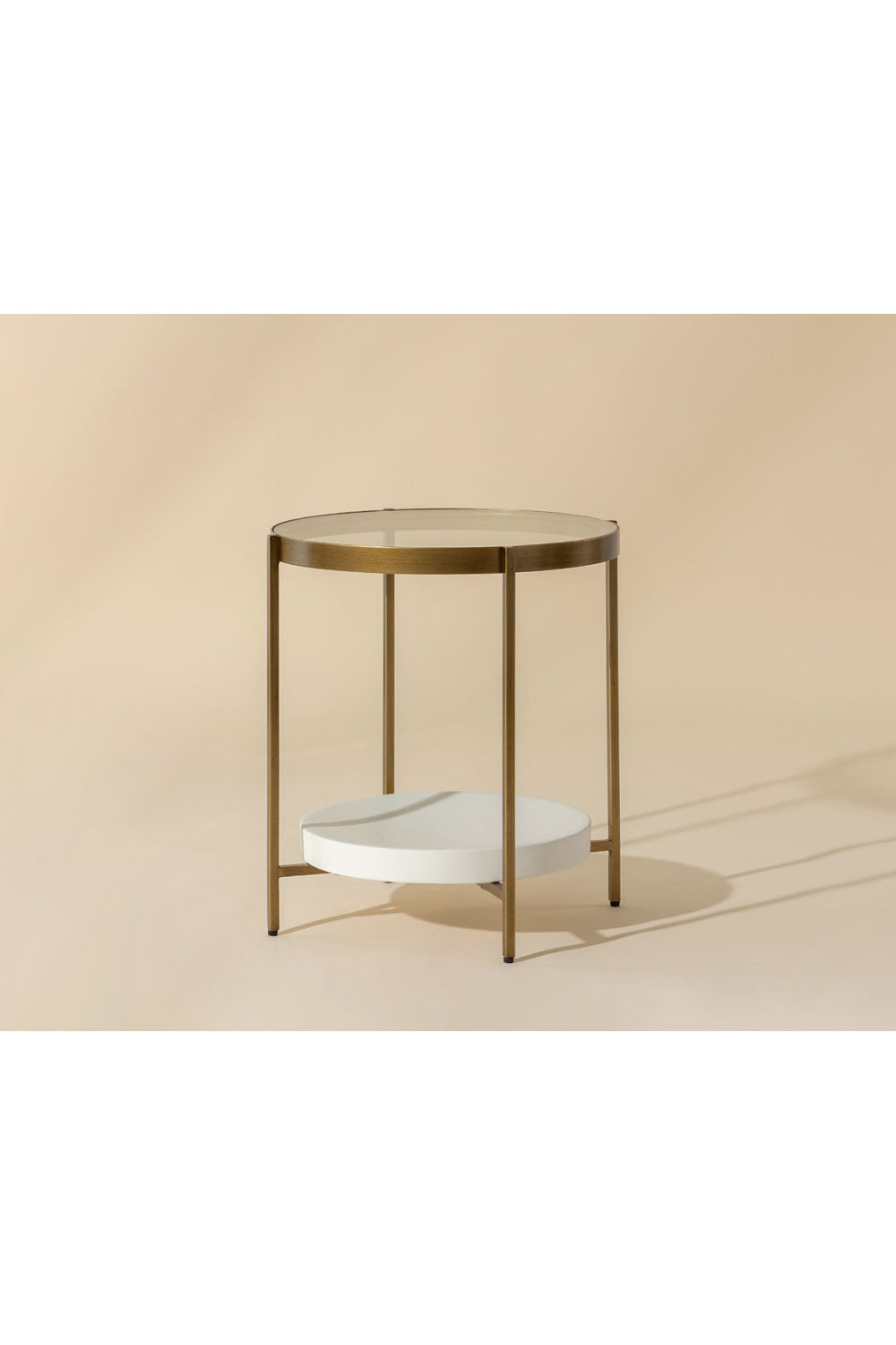 Modern European furniture - Gold Framed Glass Side Table - www.oroa.com | Oroa.com