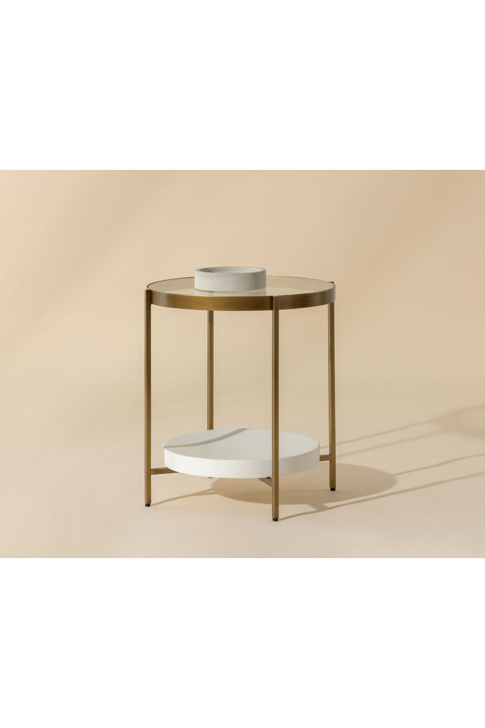 Modern European furniture - Gold Framed Glass Side Table - www.oroa.com | Oroa.com