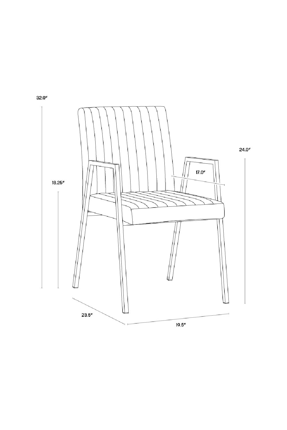 Modern European furniture - Channeled Leather Look Dining Chair - www.oroa.com