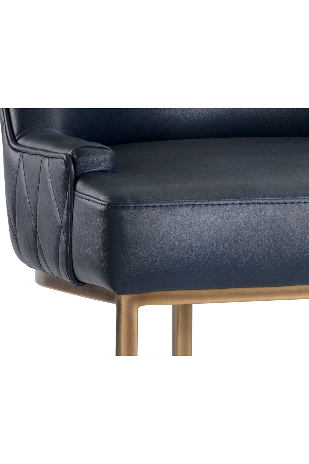Modern European furniture - Bronze Cantilever Leather Dining Chairs (2) - www.oroa.com | Oroa.com