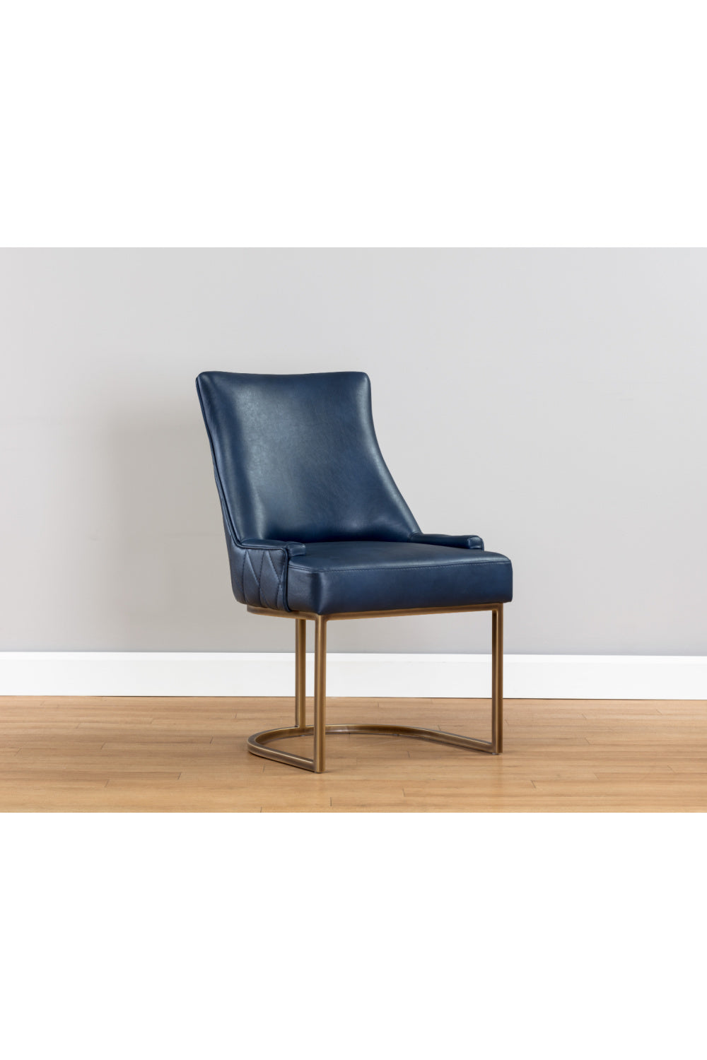 Modern European furniture - Bronze Cantilever Leather Dining Chairs (2) - www.oroa.com | Oroa.com