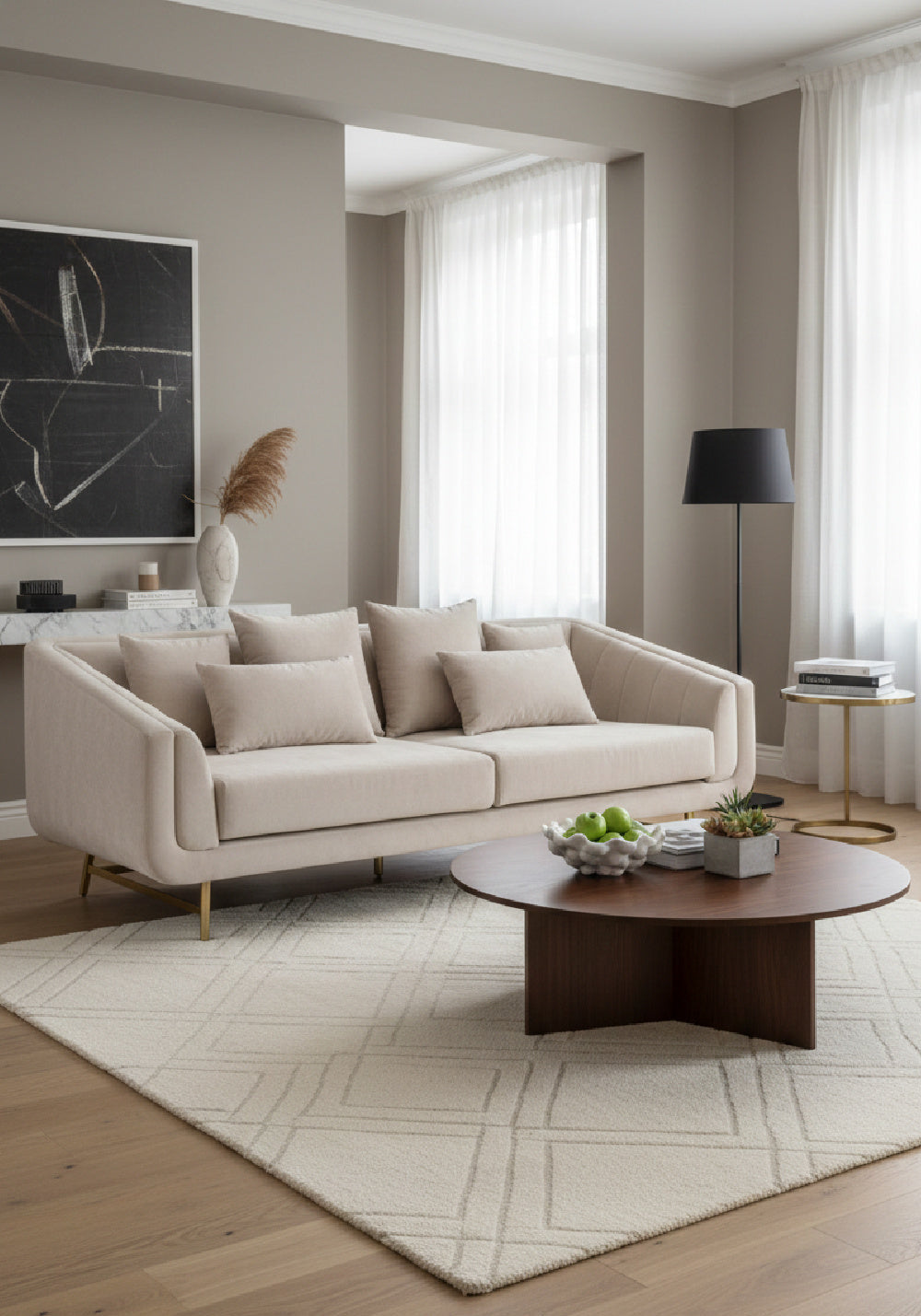 Modern European furniture - Channeled-Back 6-Cushion Sofa - www.oroa.com | Oroa.com