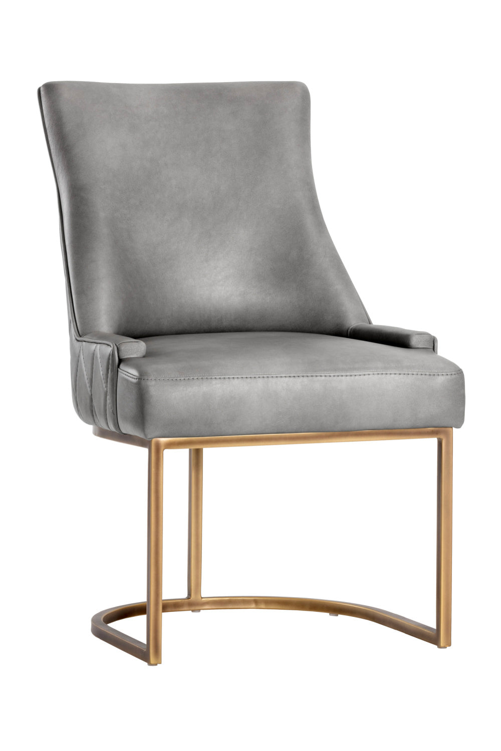 Modern European furniture - Bronze Cantilever Leather Dining Chairs (2) - www.oroa.com | Oroa.com