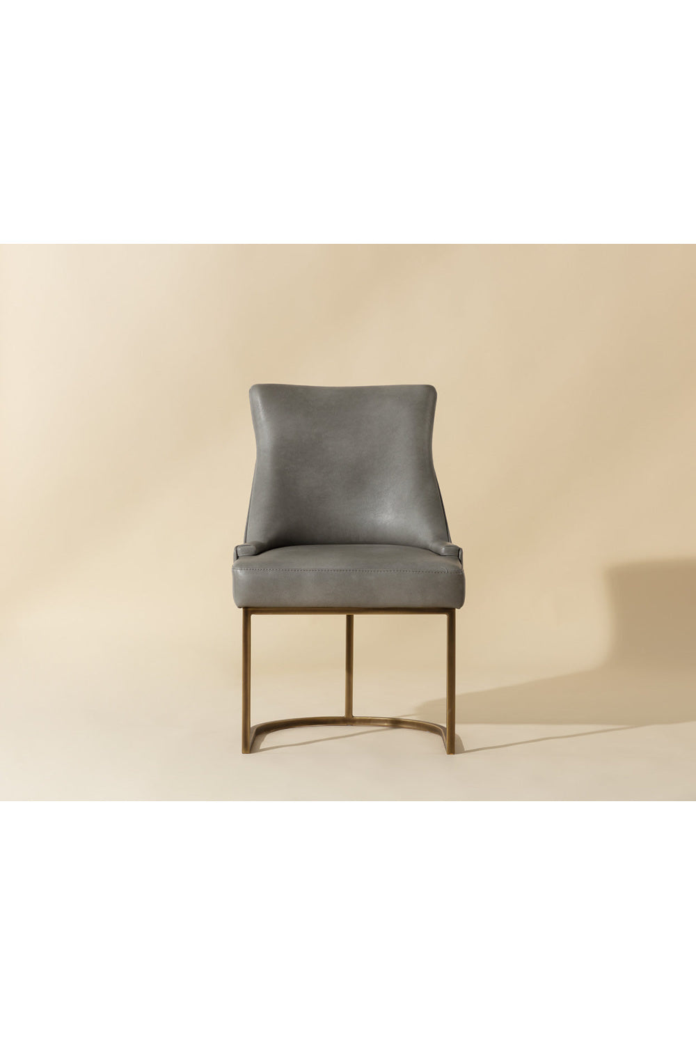 Modern European furniture - Bronze Cantilever Leather Dining Chairs (2) - www.oroa.com | Oroa.com