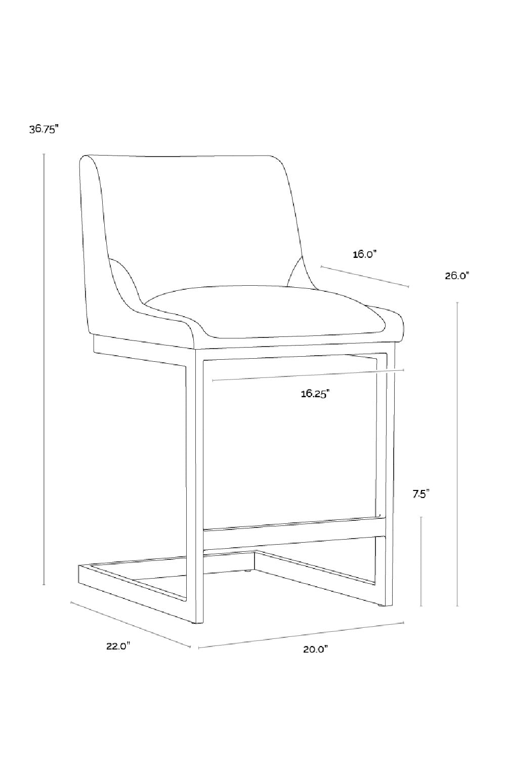 Modern European furniture - Elegant Open‑Frame Counter Stool - www.oroa.com | Oroa.com