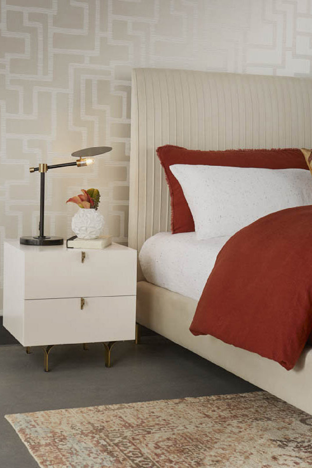 Modern European furniture - Cream Wood 2-Drawer Nightstand - www.oroa.com | Oroa.com
