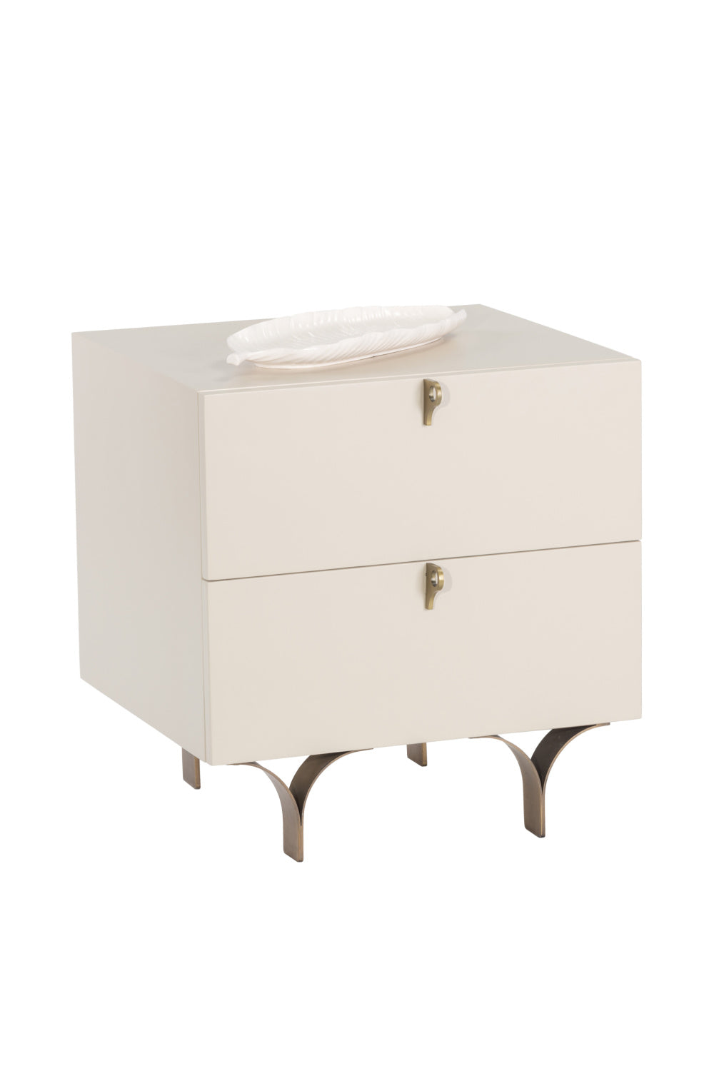Modern European furniture - Cream Wood 2-Drawer Nightstand - www.oroa.com | Oroa.com