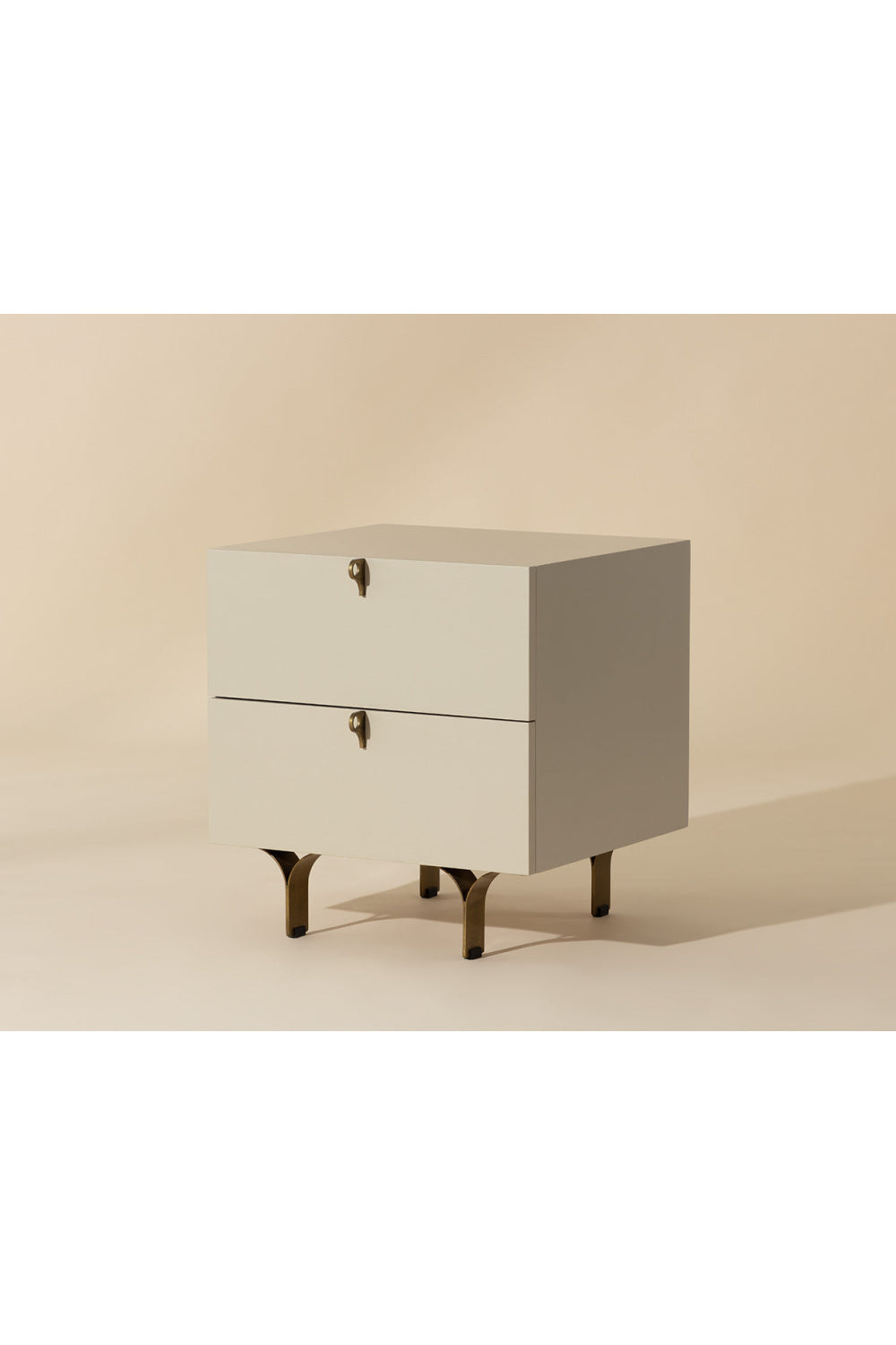 Modern European furniture - Cream Wood 2-Drawer Nightstand - www.oroa.com | Oroa.com