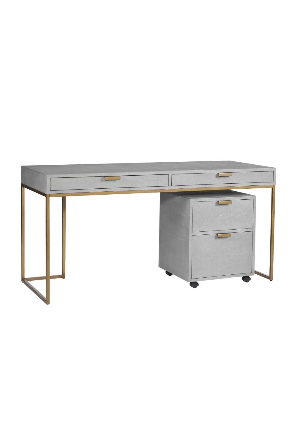 Modern European furniture - Gray Shagreen 2-Drawer Desk - www.oroa.com