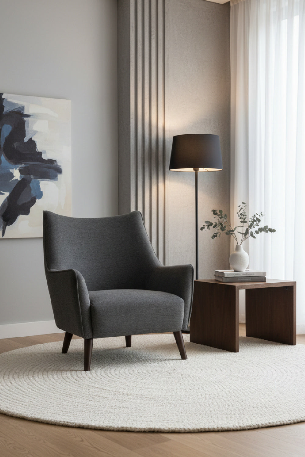 Modern European furniture - Mid-Century Gray Lounge Chair - www.oroa.com | Oroa.com